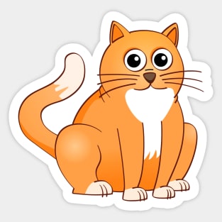 The Happy orange cat illustration. Sticker